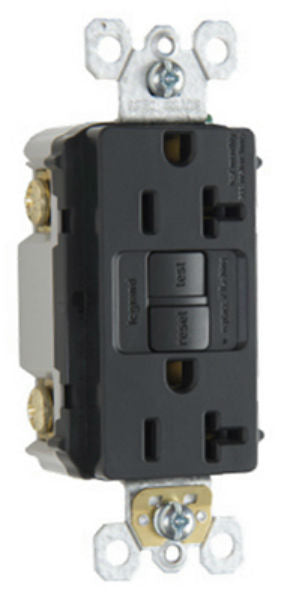 Pass & Seymour 2097BKCCD12 Self Testing GFCI Receptacle, 20A, 120V, Black