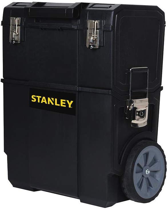 Stanley STST18612W Mobile Rolling Work Center, 1-Drawer, Plastic, Black