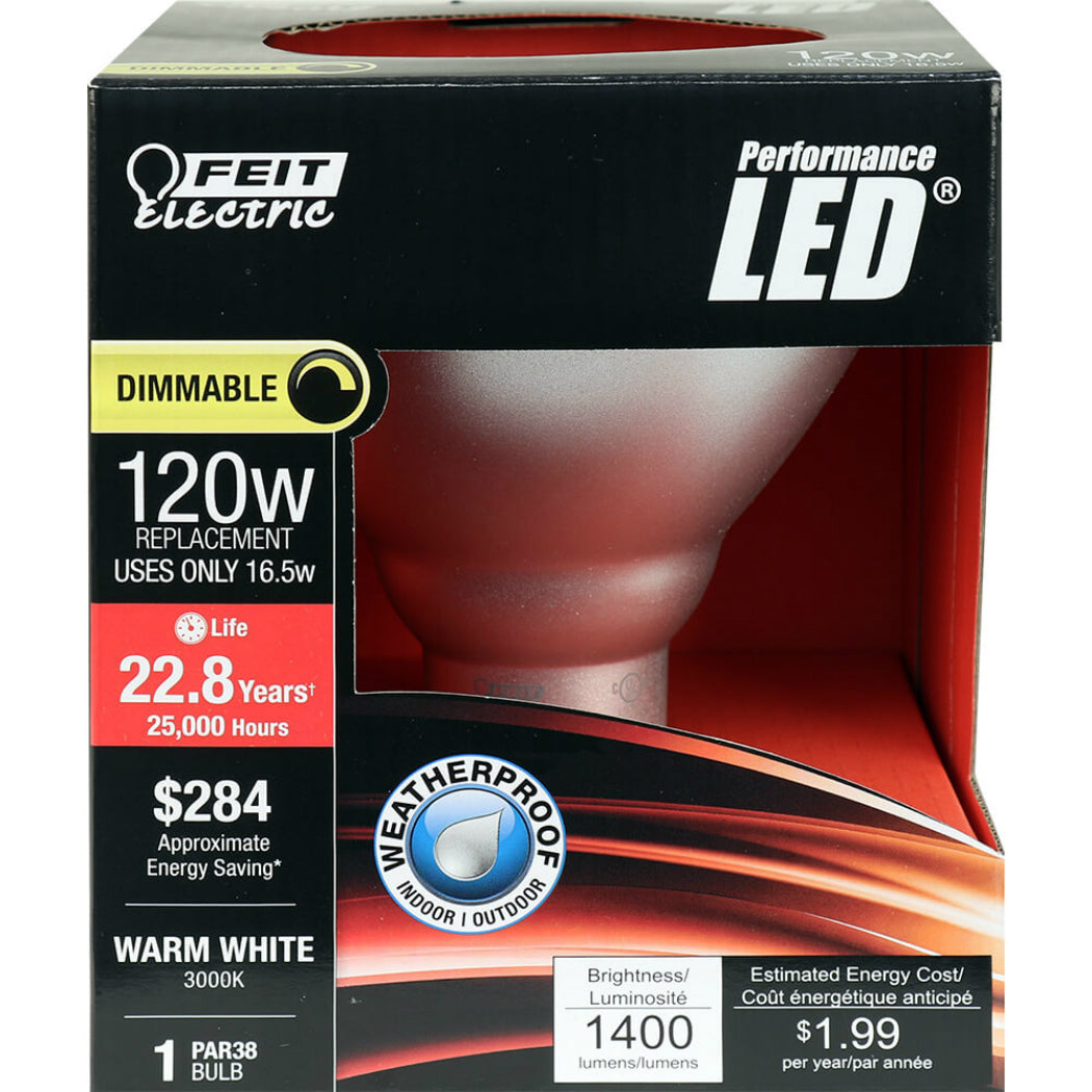 Feit Electric PAR381400830LED Dimmable LED Bulb, 1400 Lumens, 3000 K, Warm White