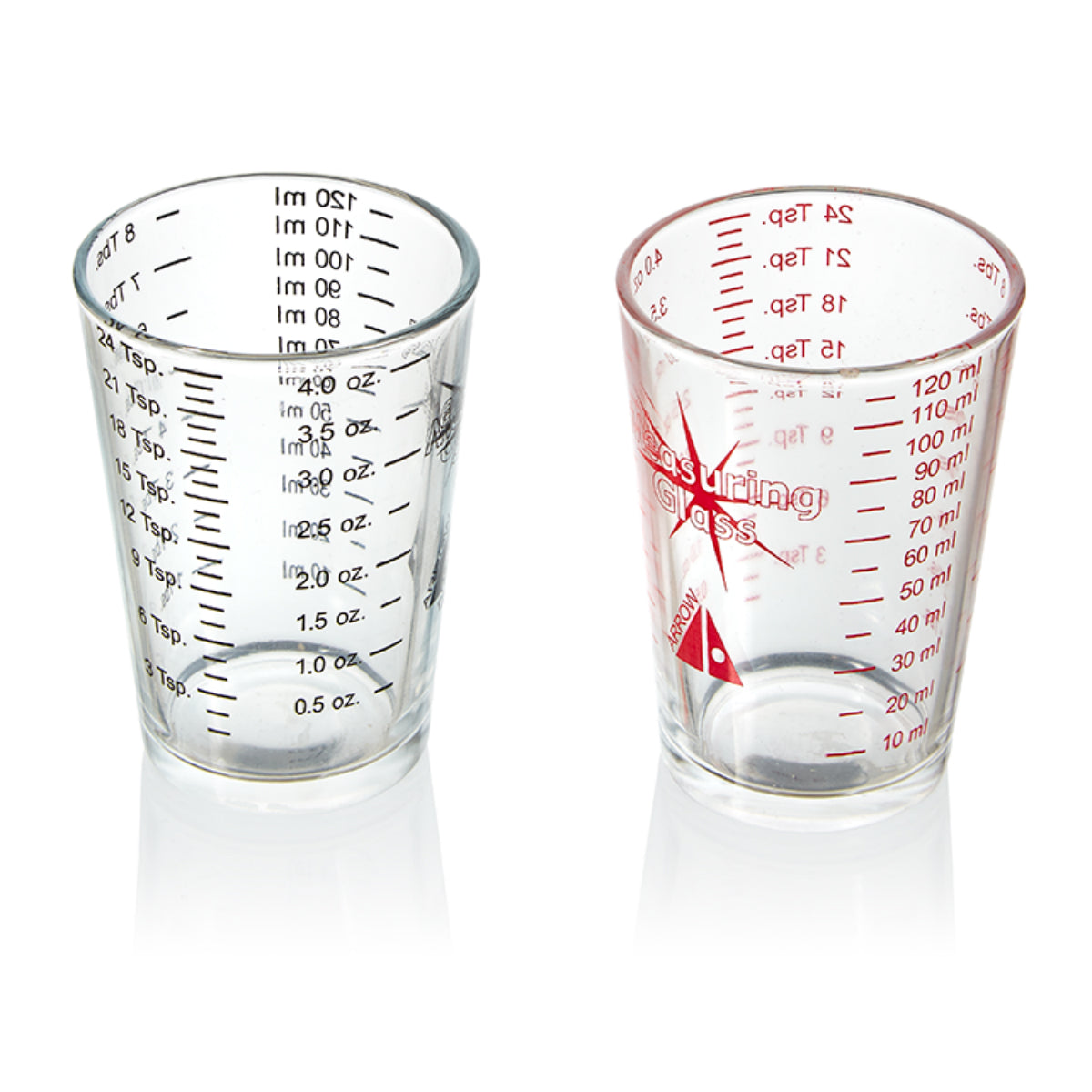 Arrow Plastic 00835 Heavy Duty Measuring Glass, 4 Oz, Assorted Colors