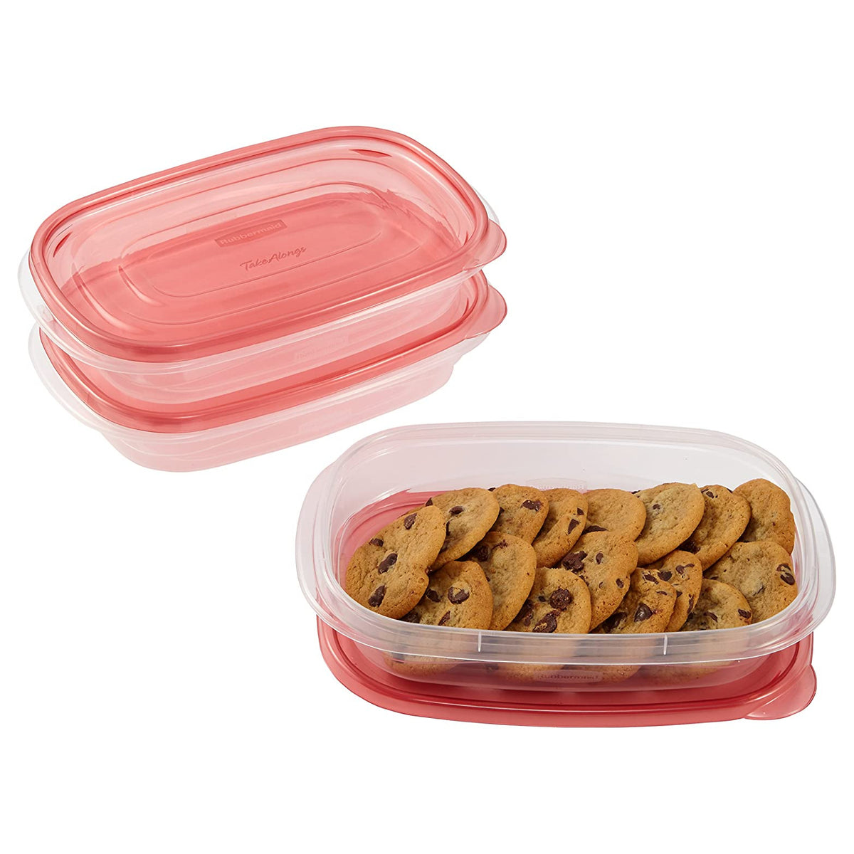 Rubbermaid 7F55RETCHIL TakeAlongs Food Storage Rectangle Containers, 4 Cup Capacity