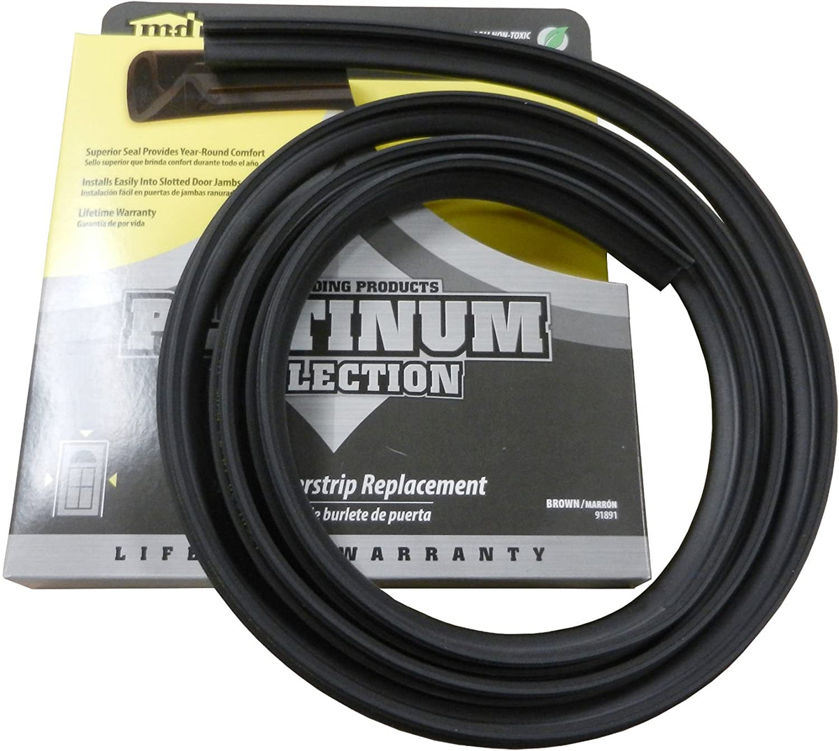 M-D Building 91891 Platinum Collection Replacement Door Weatherstrip, Brown, 84"