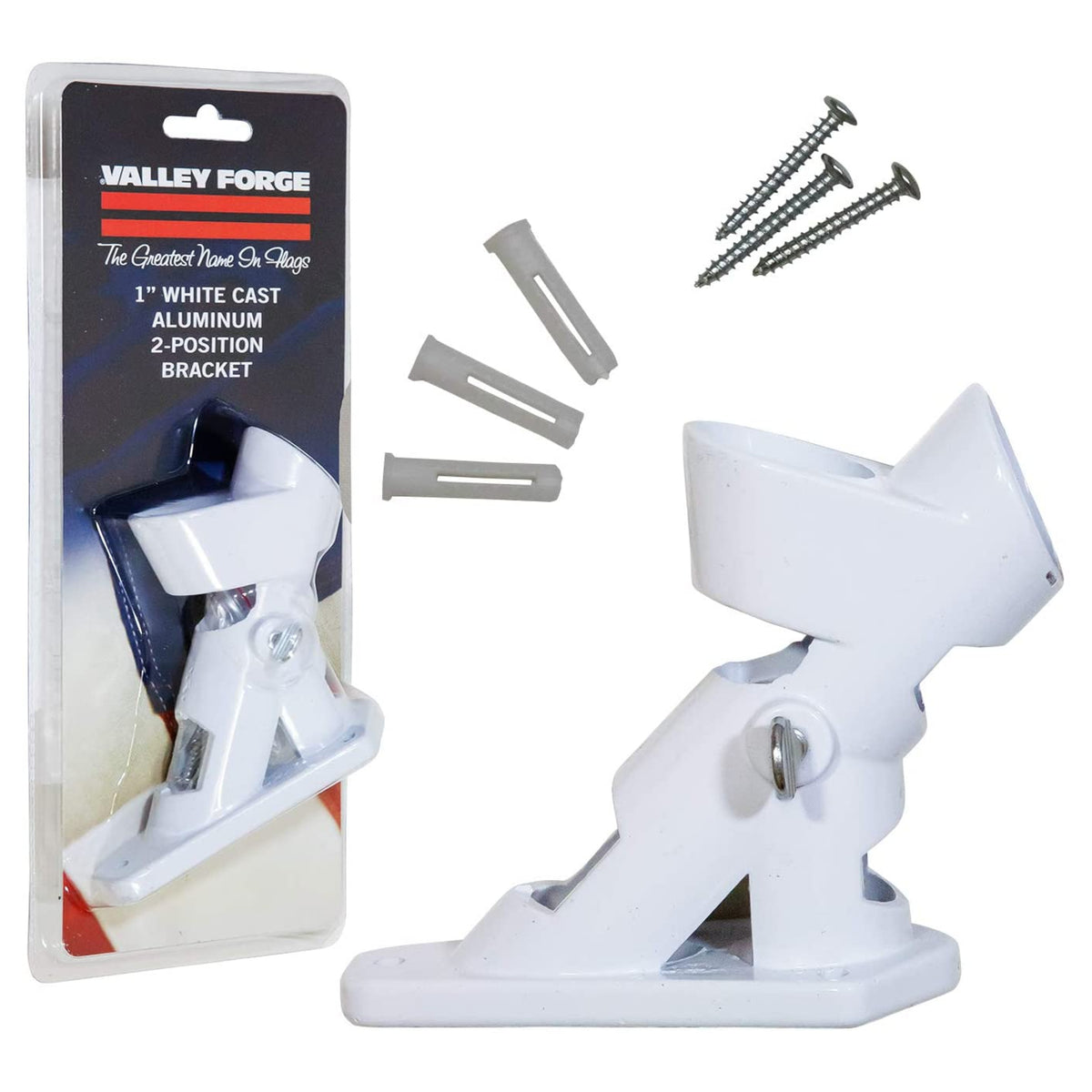Valley Forge 60752 Flag Pole Bracket, Aluminum, White