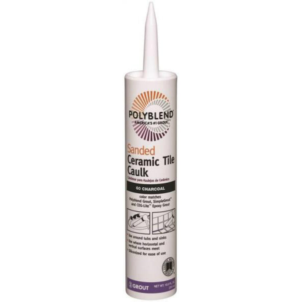 Polyblend® PC6010S-6 Sanded Ceramic Tile Caulk, #60 Charcoal, 10.5 Oz