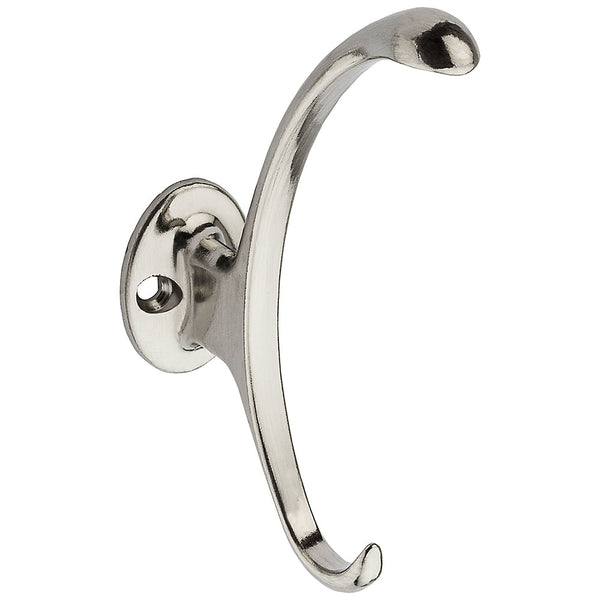 National Hardware N806-808 Double Garment Hook, Satin Nickel, 5"