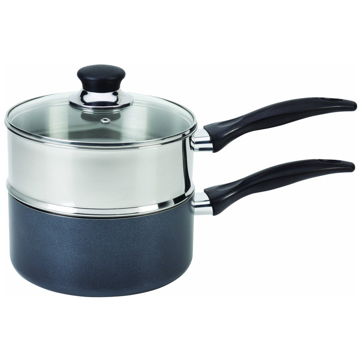 American Kitchen 3qt Covered Saucepan w/ Double Boiler Insert