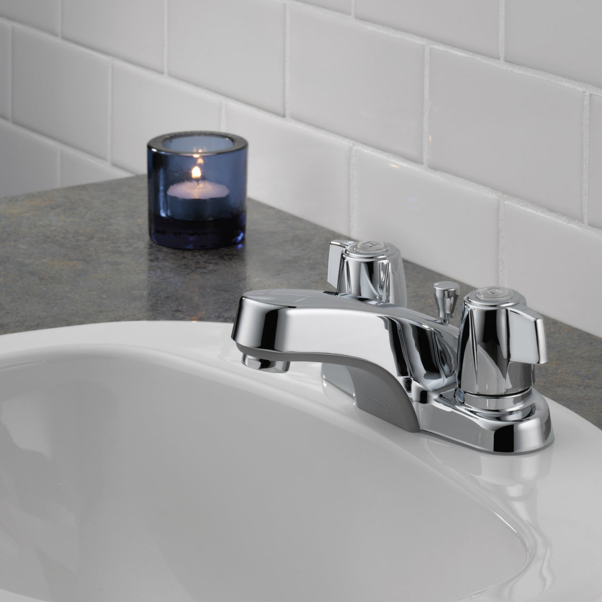 Peerless P246LF Classic Two Handle Lavatory Faucet, Chrome Finish