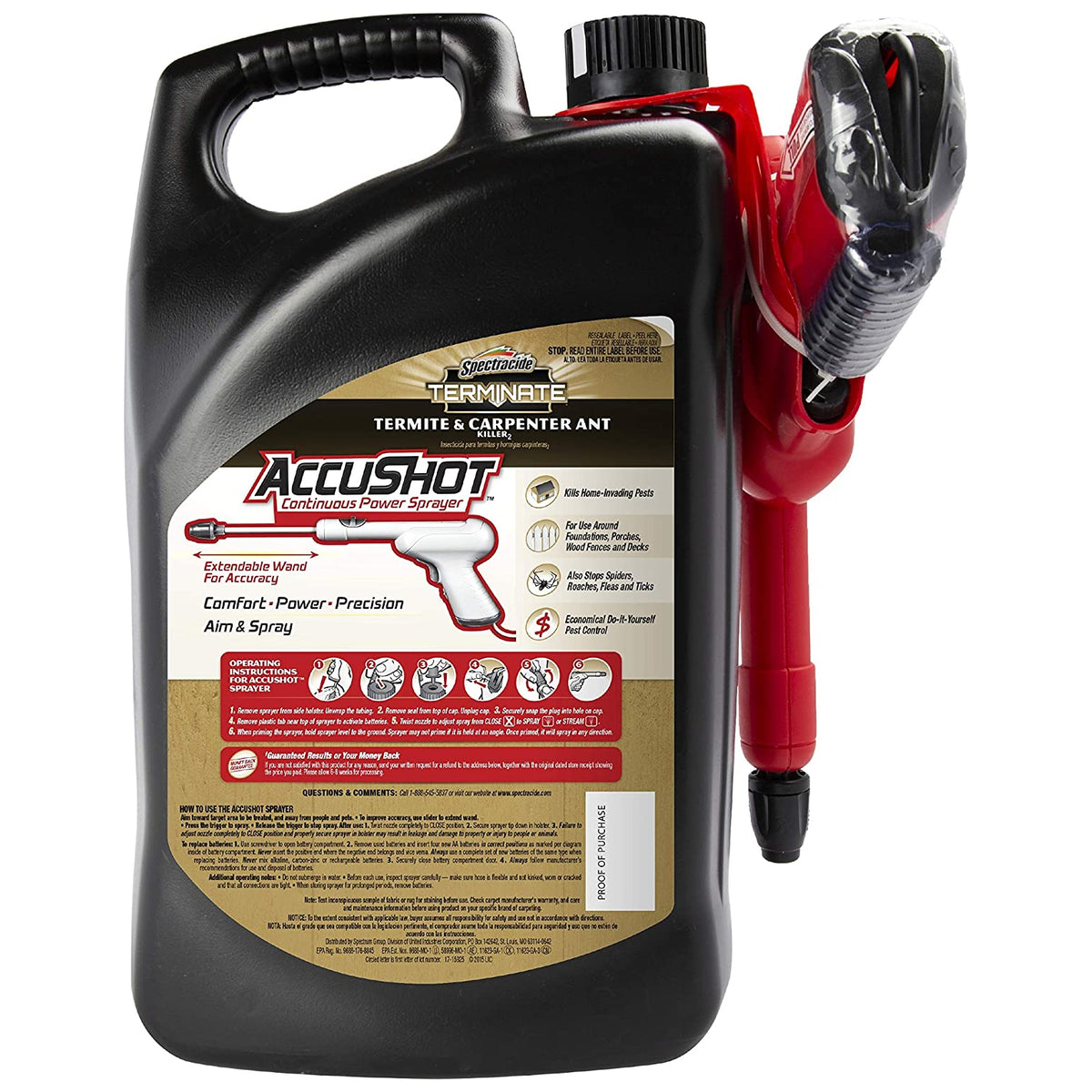 Spectracide HG-96375 Terminate Termite & Carpenter Ant Killer AccuShot Sprayer, 1.33 Gal