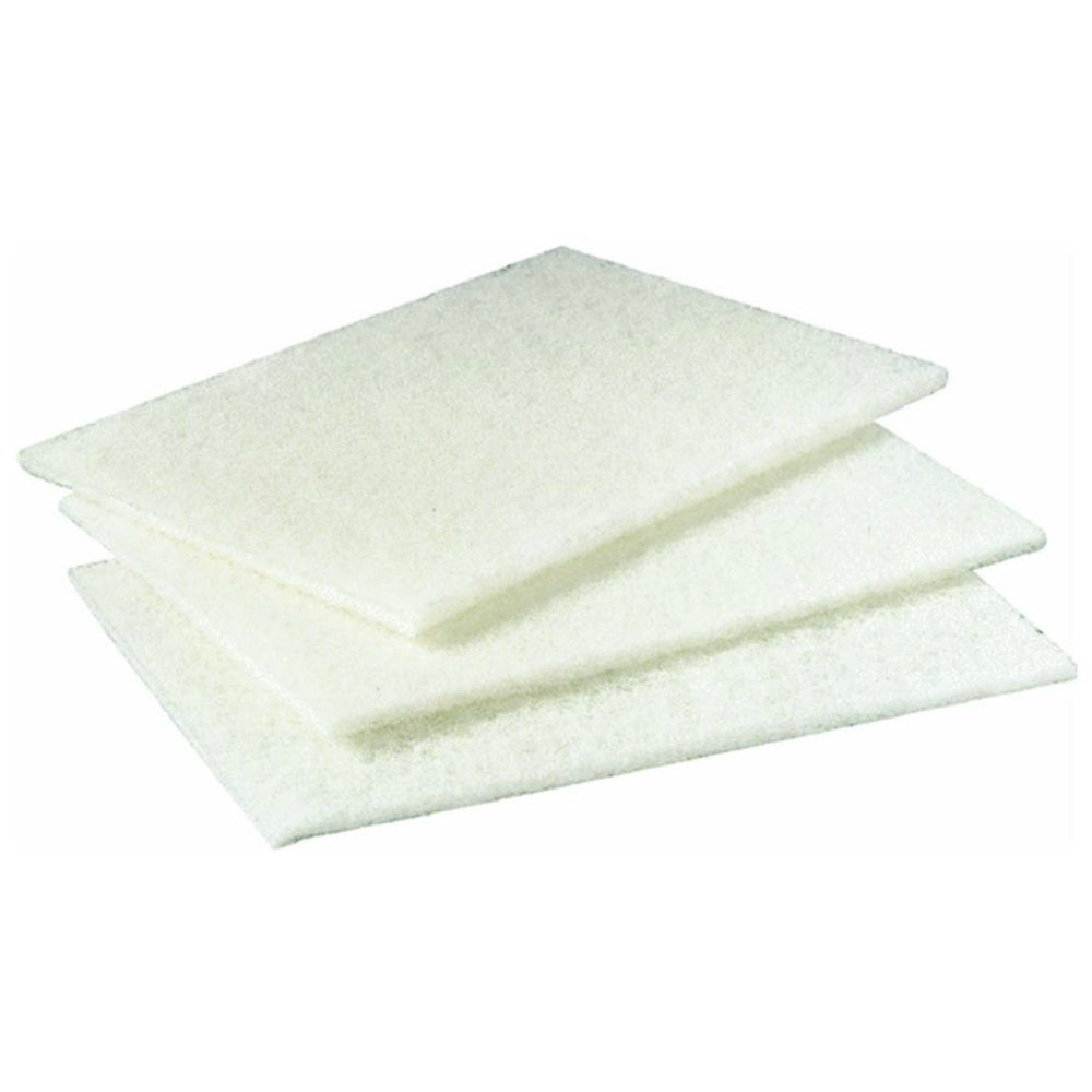Scotch-Brite 7445 Light Duty Cleaning Pad, White, 6" x 9"