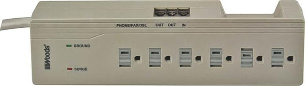 Coleman Cable 041455 6-Out Surge Protector W/Phone