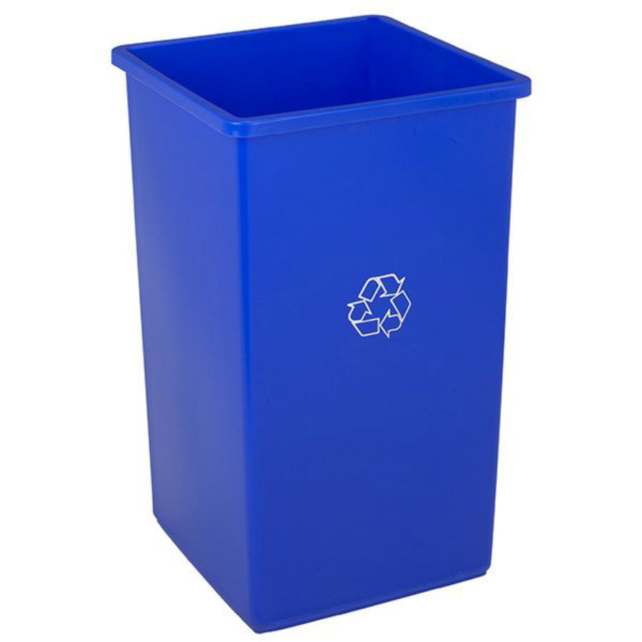 Swingline 25-1 Continental Square Recycling Trash Receptacle, 25 Gallon, Blue