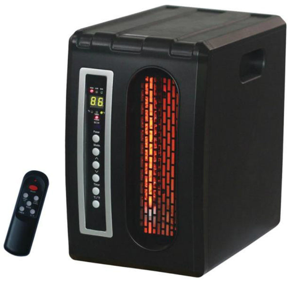 Comfort Glow QDE1320 Compact Infrared Quartz Heater with Remote, 5120 BTU, 1500W