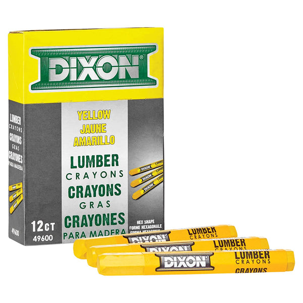 Dixon 49600 Lumber Marking Crayon, Permanent, Yellow