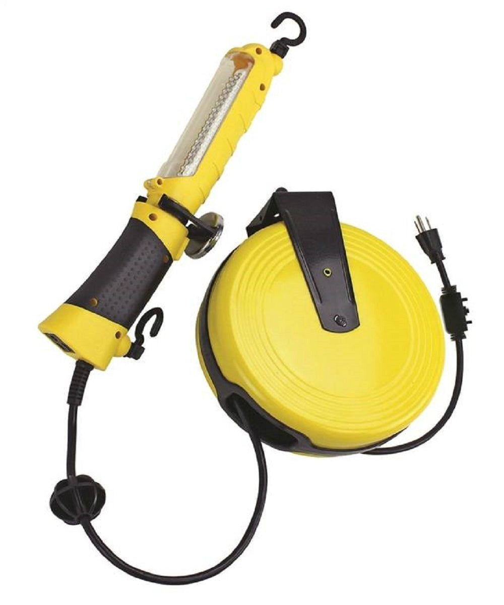 Powerzone ORCRTLLED526 LED Yellow Work Light with 30' Metal Cord Reel