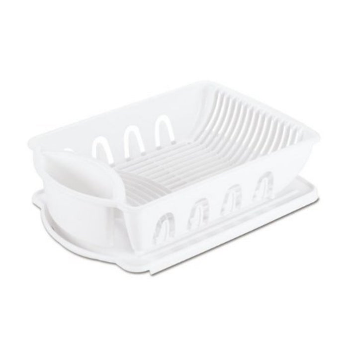 Sterilite 06218006 Sink Dish Rack Drainer, White