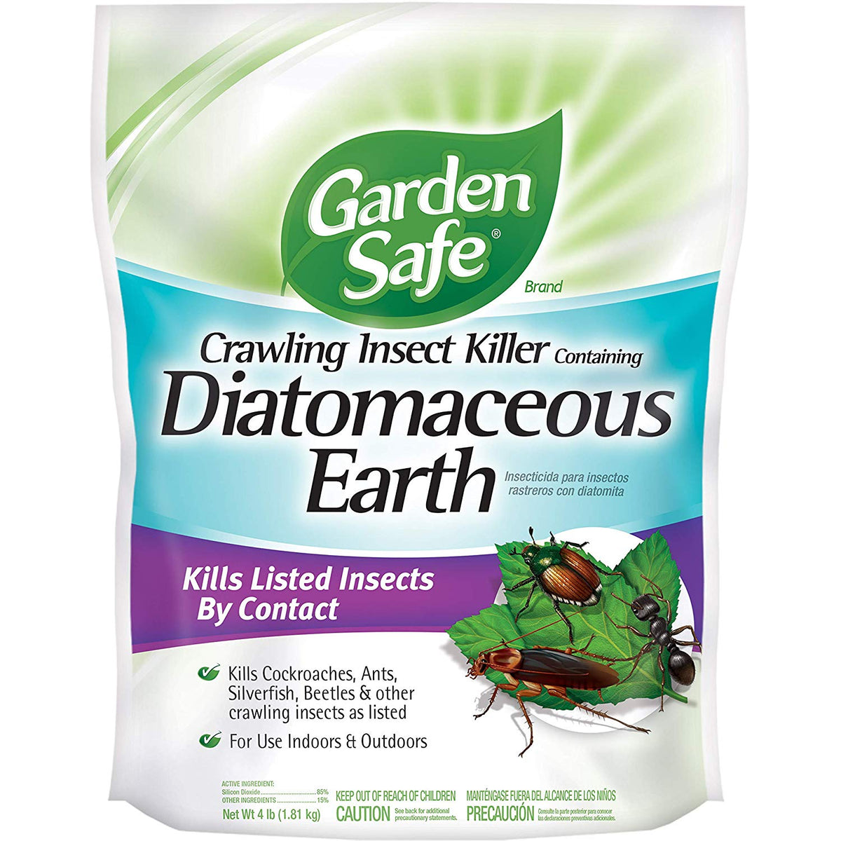 Garden Safe HG-93186 Crawling Insect Killer Containing Diatomaceous Earth, 4 Lb