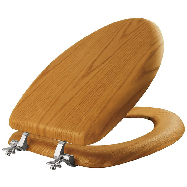 Bemis 19601CP378 Natural Reflections Elongated Wood Finish Toilet Seat, Natural Oak