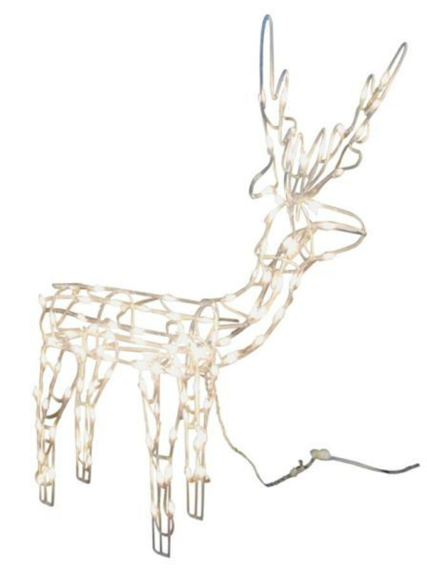 Holiday Basix 13488 3D Christmas Pre-Lit Wire Frame Standing Buck Deer, 48" H