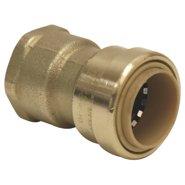 ProBite 630-204HC/LF822FR Straight Female Push Connect Adapter, 3/4" PC x FNPT