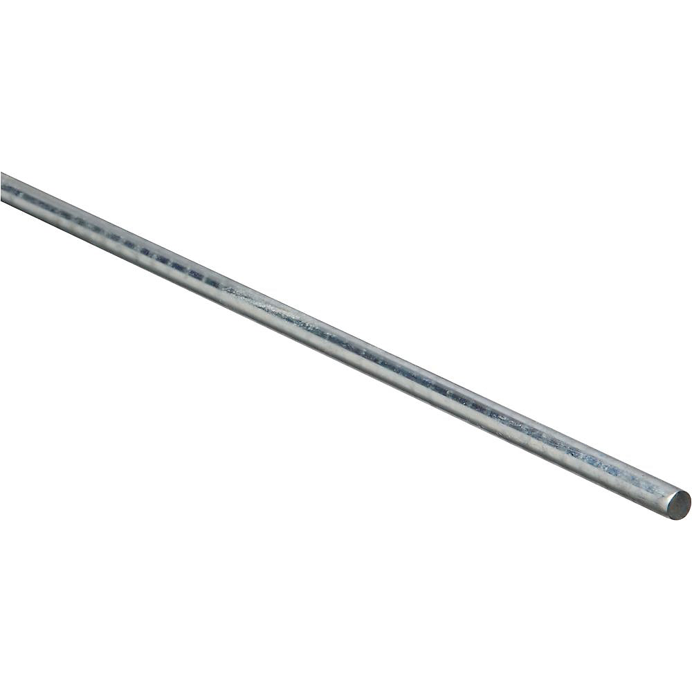 National Hardware 179762 Steel Round Smooth Rod, Zinc Plated, 1/4" x 36"
