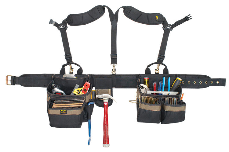 CLC 1614 Framer's 5-Piece Comfort-Lift Combo Rig Tool Belt, 20 Pockets, Fits 29"-46"