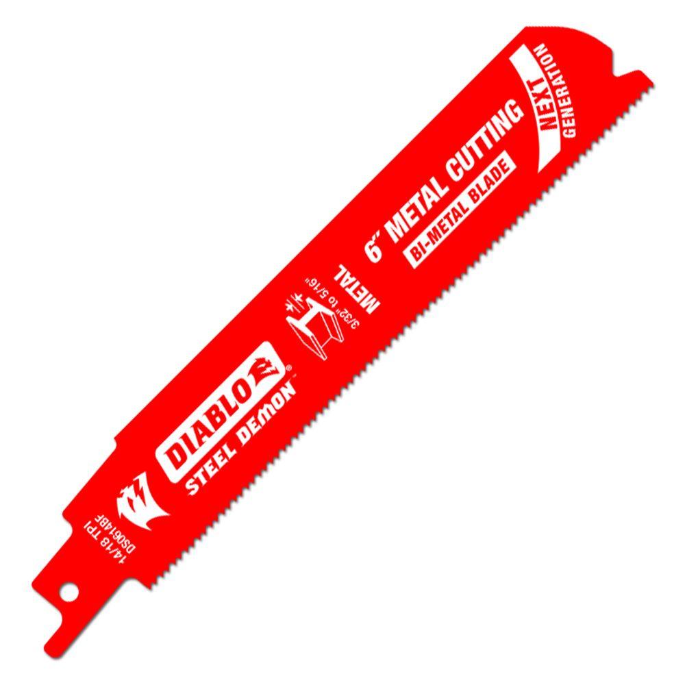 Diablo DS0614BF5 Bi‑Metal Recip Blade for Medium Metal Cutting, 14/18 TPI, 6", 5-Pack