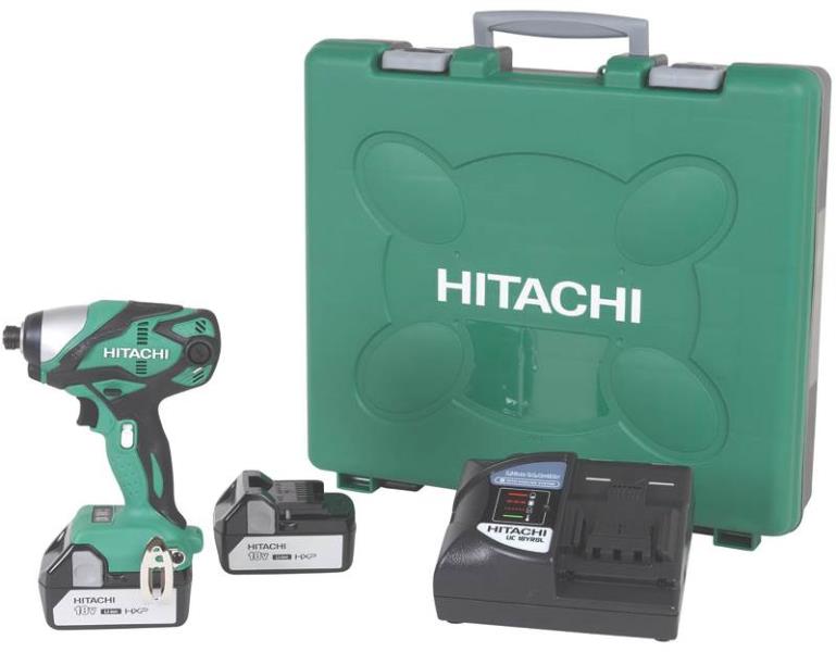 Hitachi WH18DSDL Lithium-Ion Cordless Impact Driver Kit, 18 Volt