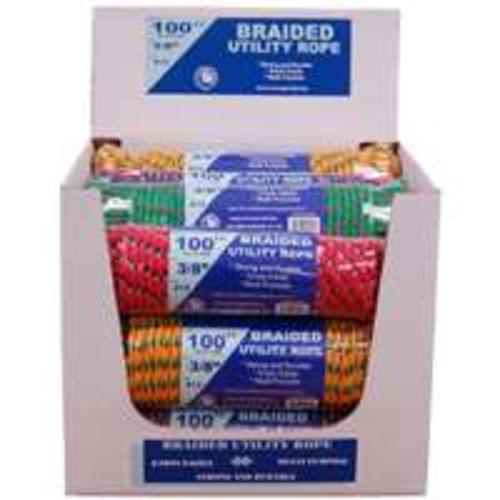 Tw Evans Cordage 99022 Brd Ply Rope Asstcolor 3/8" X 100&#039;