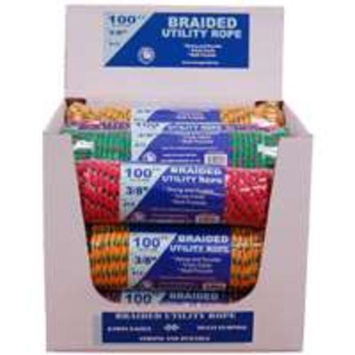 Tw Evans Cordage 99022 Brd Ply Rope Asstcolor 3/8" X 100&#039;
