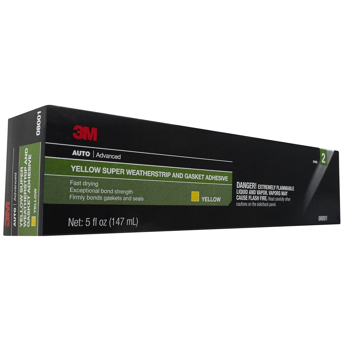 3M 8001 Super Weatherstrip & Gasket Adhesive,Yellow, 5 Oz Tube