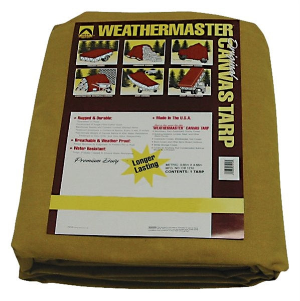 Dize CB1218D Weathermaster 12 Oz Waterproof Cotton Duck Canvas Tarp, 12' x 18'