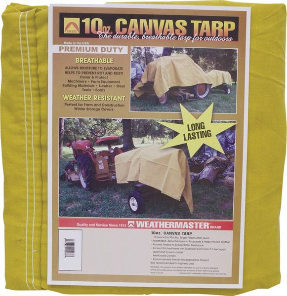 Dize CA1012D Weathermaster 10 Oz Waterproof Cotton Duck Canvas Tarp, 10' x 12'