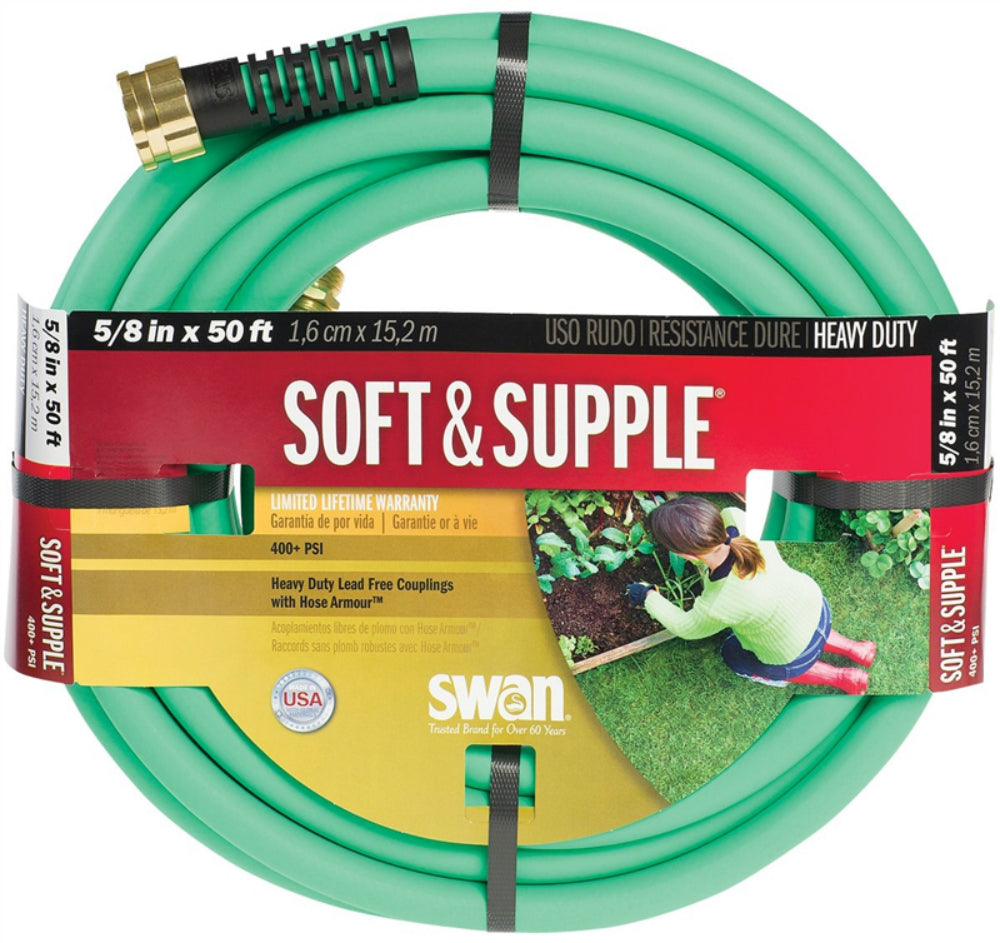 Swan SNSS58050 Soft & Supple Water Hose, 5/8" x 50', Green