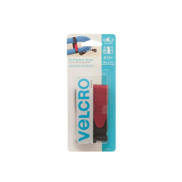 Velcro 90107 Heavy Duty Strap, 18" L x 1" W, Red