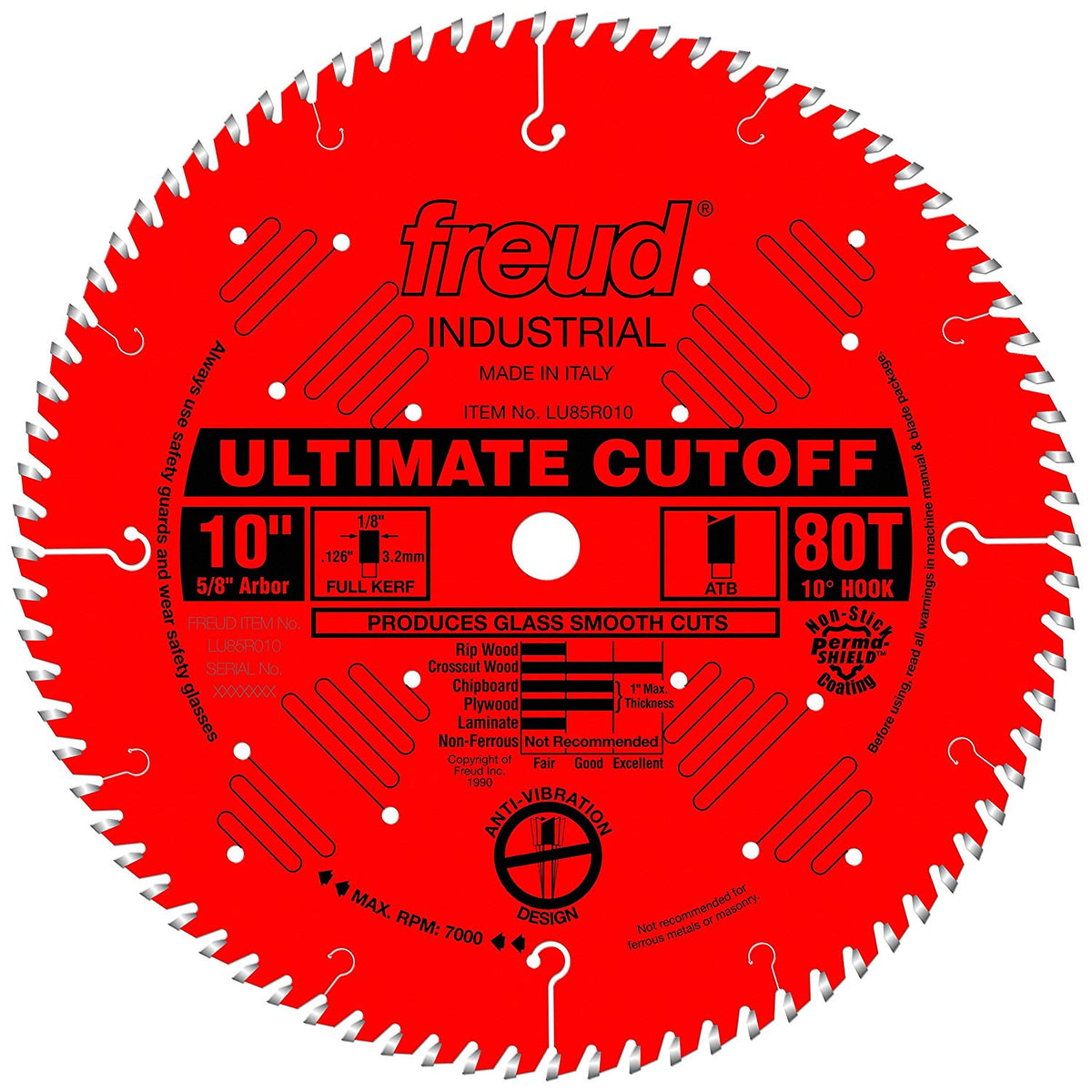 Frued LU85R010 Perma-Coated Blade, 10", 80 Teeth