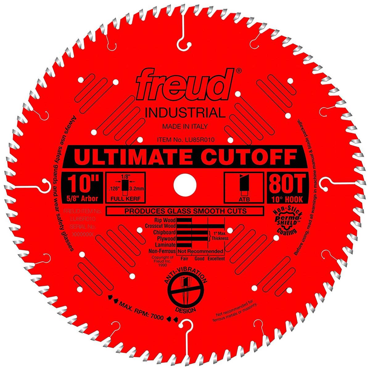 Frued LU85R010 Perma-Coated Blade, 10", 80 Teeth