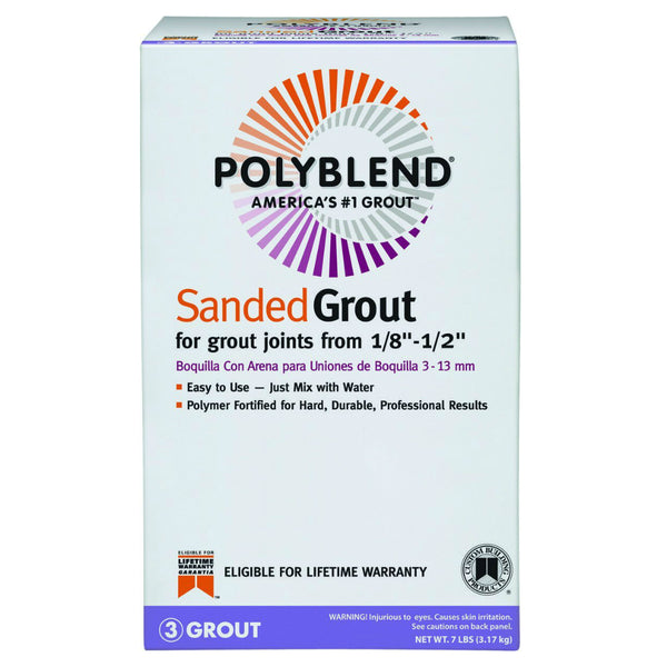 Polyblend® PBG3707-4 Sanded Tile Grout, #370 Dove Gray, 7 Lbs