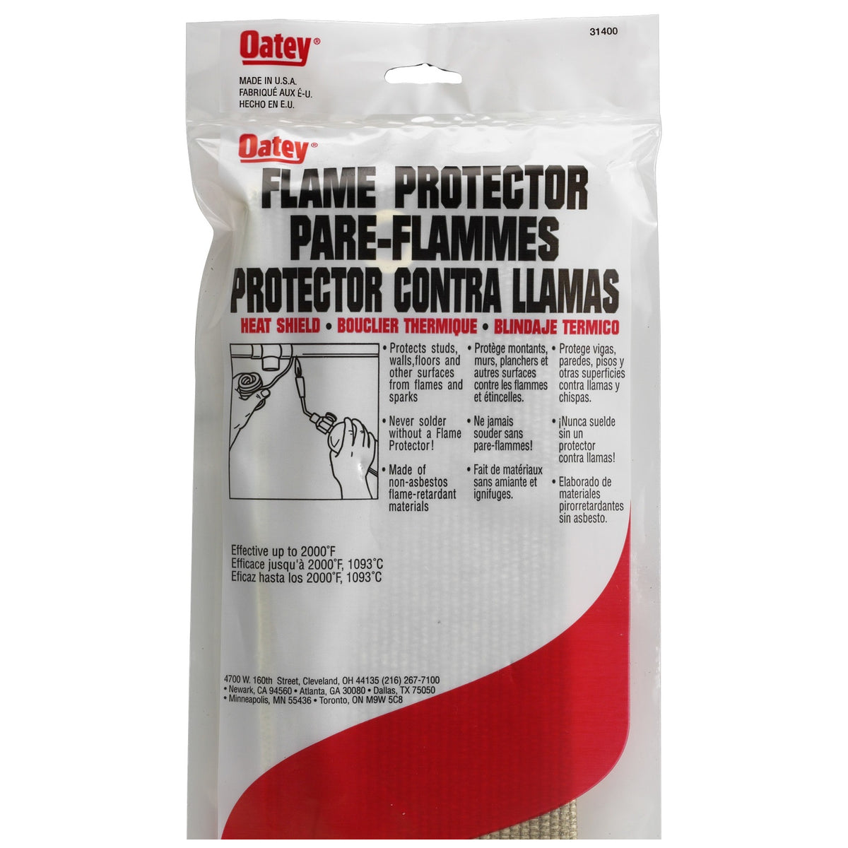 Oatey 31400 Flame Protector, 9" x 12"