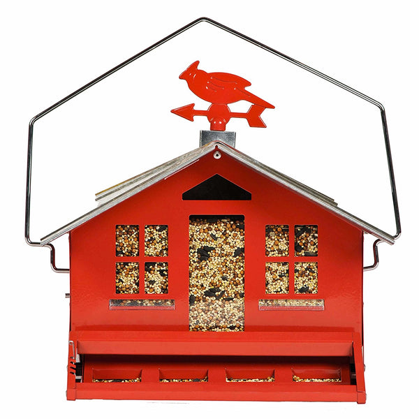 Perky-Pet 338 Squirrel-Be-Gone II Country Style Wild Bird Feeder, 8 Lb Capacity, Red