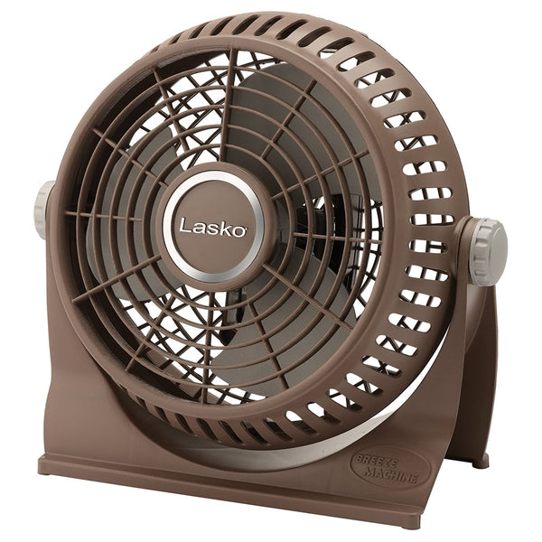 Lasko 505 Breeze Machine Desk Fan with Pivoting Head, 2-Speed, Brown, 10"