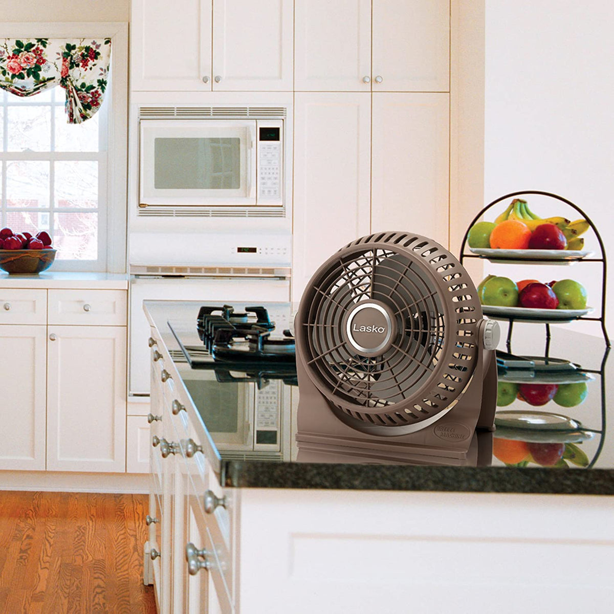 Lasko 505 Breeze Machine Desk Fan with Pivoting Head, 2-Speed, Brown, 10"