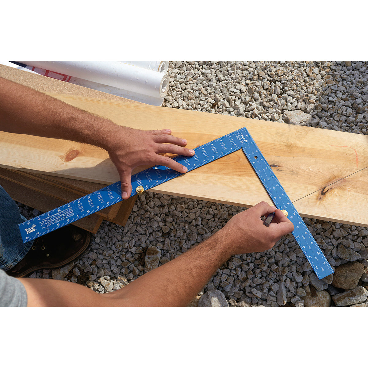 Empire 1190 TRUE BLUE Laser Etched Framing Square, 16" x 24", Anodized Aluminum