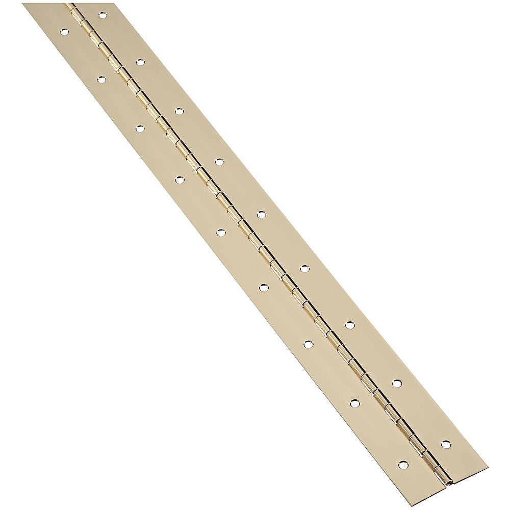 National Hardware N148-403 Steel Continuous Hinge, 2" x 48", Brass Finish