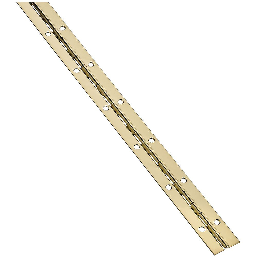 National Hardware N148-510 Steel Continuous Hinge, 1-1/16" x 72", Brass Finish