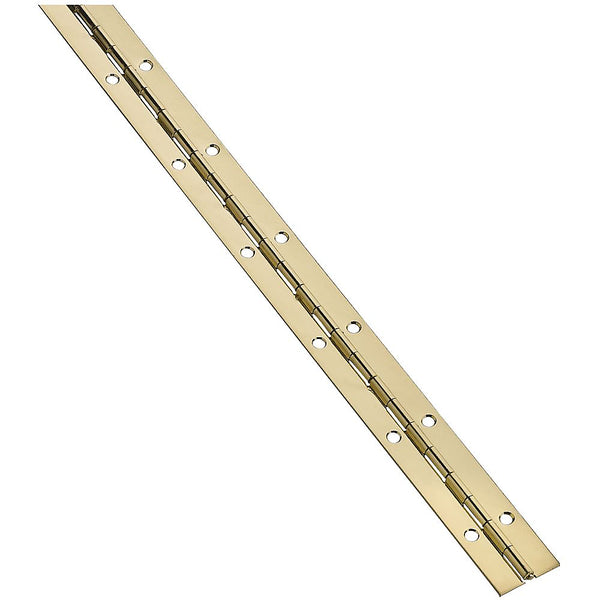 National Hardware N148-510 Steel Continuous Hinge, 1-1/16" x 72", Brass Finish