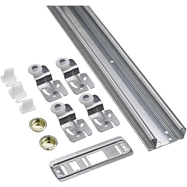 National Hardware N343-111 By-Pass Sliding Door Hardware Set, Galvanized, 48"