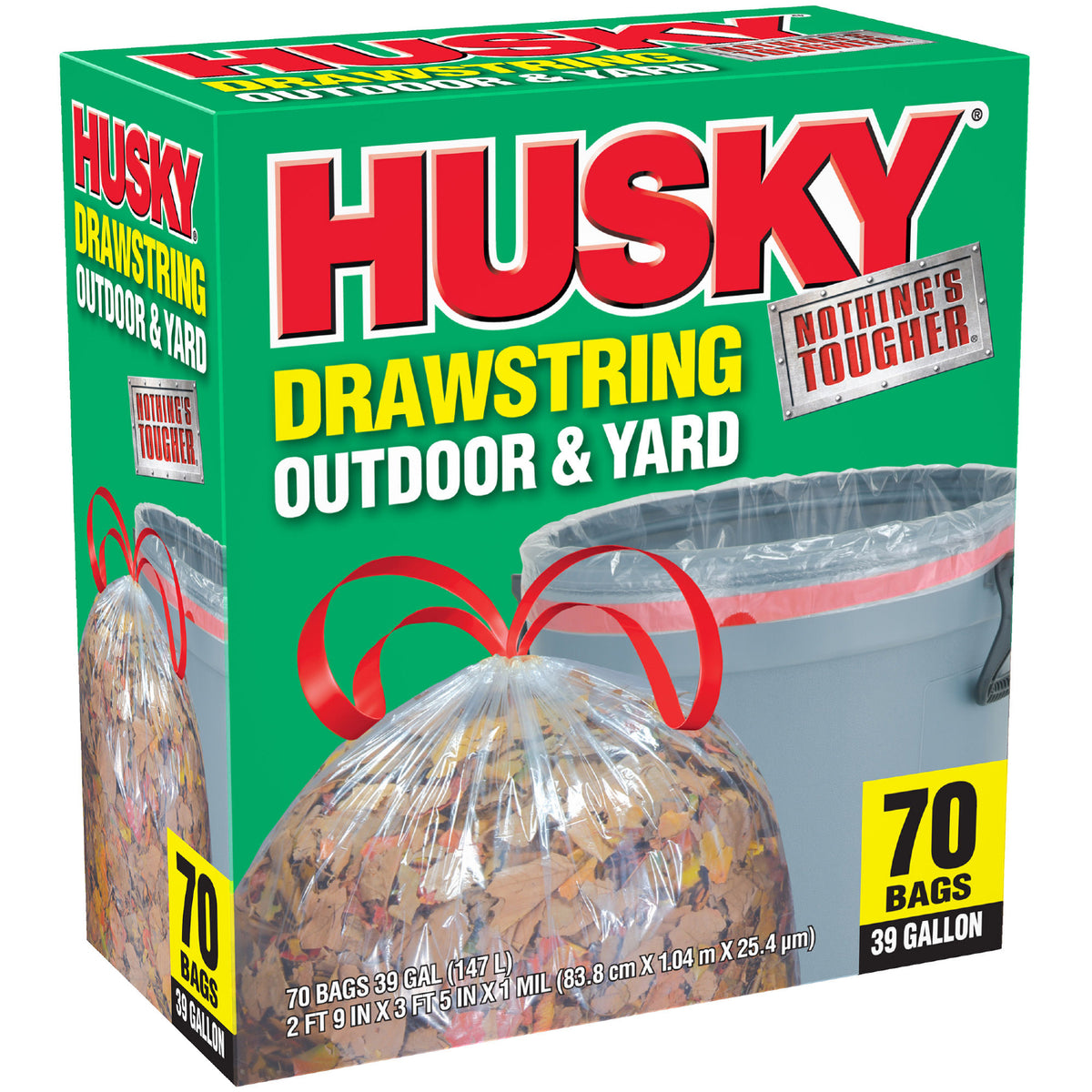 Husky HK39DS070C Lawn & Leaf Bag, 39 Gallon, 1 Mil