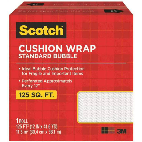Scotch 7962 Nylon Barrier Cushion Wrap, 12" x 125', Clear