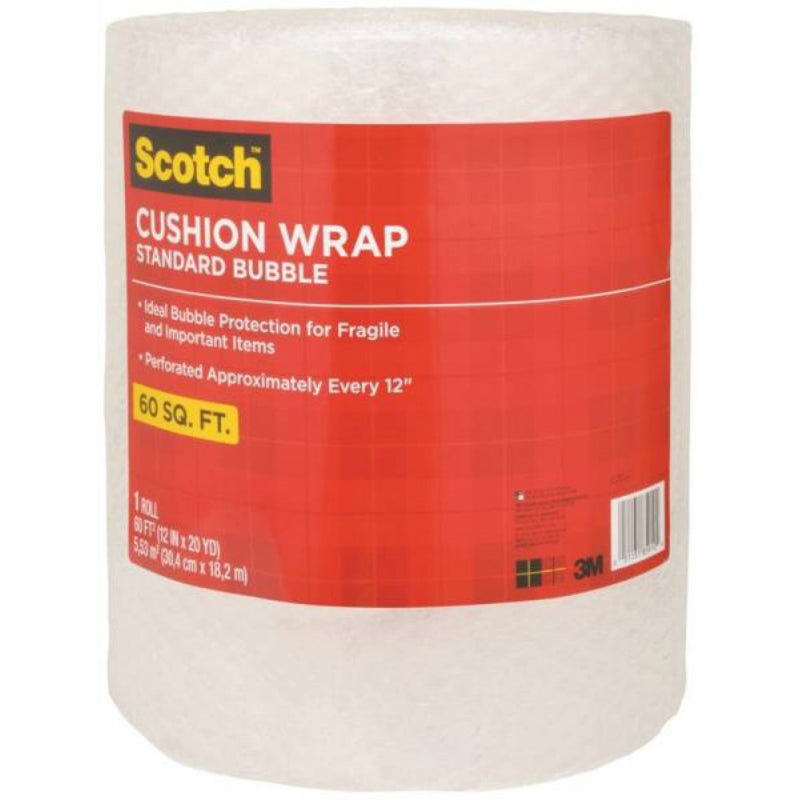 Scotch 7960 Nylon Barrier Cushion Wrap, 12" x 60', Clear