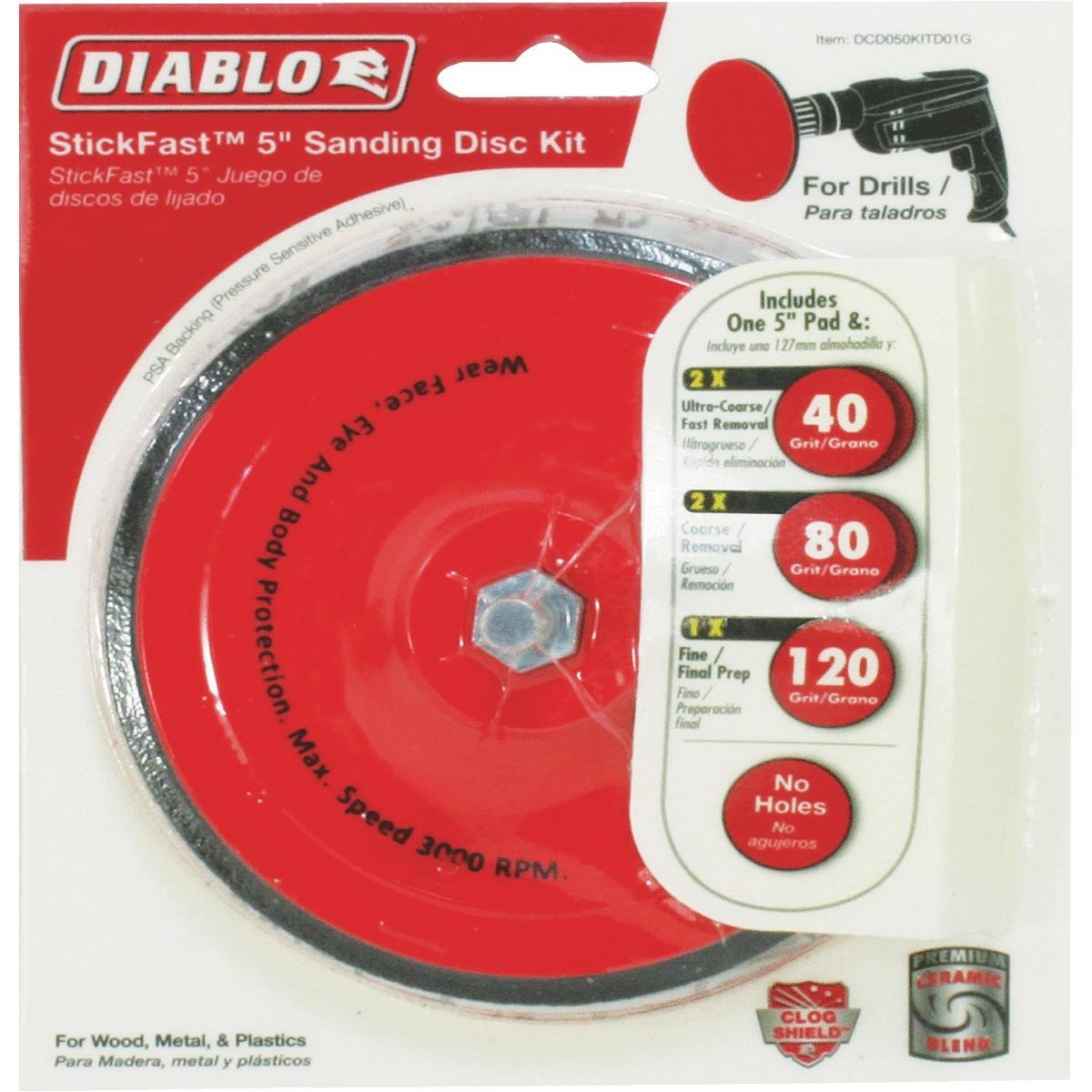 Diablo DCD050KITD01G Premium StickFast Sanding Disc Kit, 5"